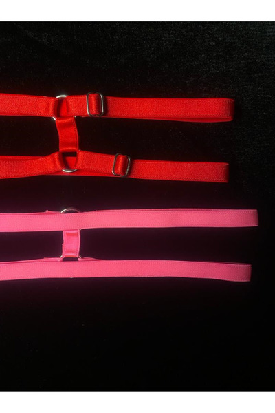 Masal Lingerie Κόκκινο-νέον ροζ ταινία ποδιών 2 τεμαχίων