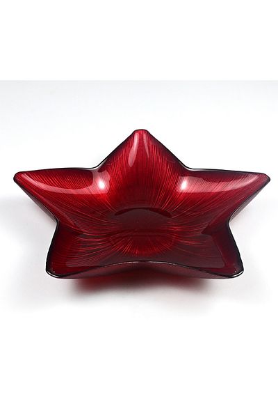 HERITAGE New Year's Red Star Presentation Serving Plate New Year Decorative Plate 23 cm
