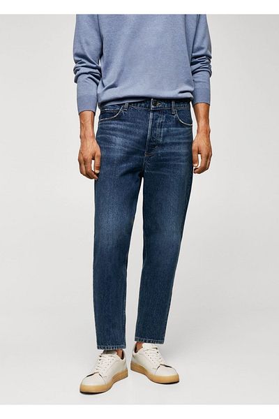 MANGO Man Cropped Tapered Loose Fit Jeans