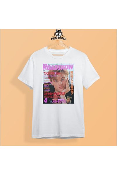 MarkaTurko Tricou unisex din bumbac pieptănat cu imprimeu alb Leonardo Di Caprio 2405-b24