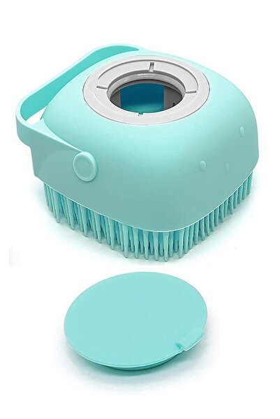 MEZİGARC Evcil Hayvanlar İçin Silikon Detaylı Temizlik Fırçası Şampuan Hazneli Yumuşak Silikon Yıkama Fırça