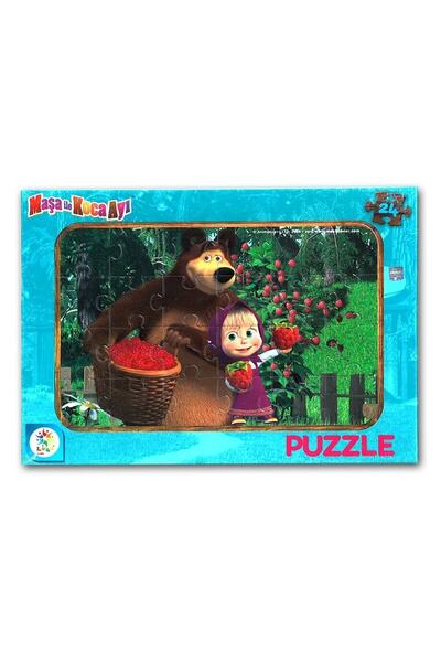 Kesman Kitap Frozen Elsa Ve Maşa Ile Koca Ayı 24 Parça 2 Li Puzzle/yapboz Set