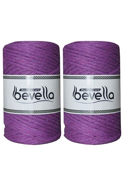Bevella Macrame Cord Τυφλό 3 Mm Macrame Floss Purple (Δαμάσκηνο) 2 Τεμάχια 250 γρ.