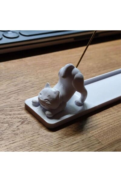 Genel Markalar Kedili Tütsülük Rubatrend Plastik Eğlenceli Kedi Figürlü Tütsü...