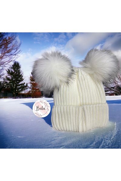 BATU GİYİM Double Pompom Beret for Women