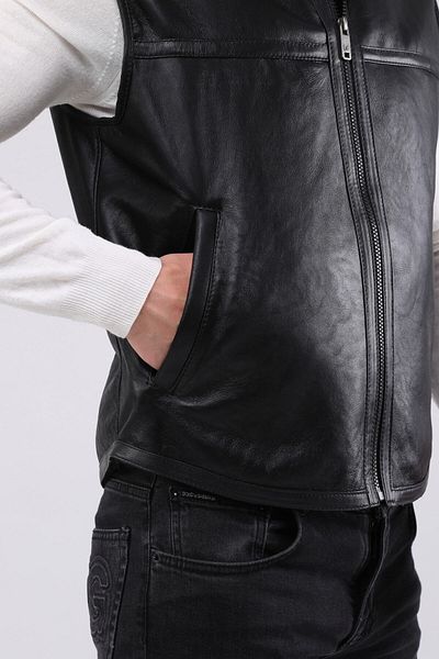 CE-YIL DERİ ÜRÜNLERİ Men's Genuine Leather Fur Vest