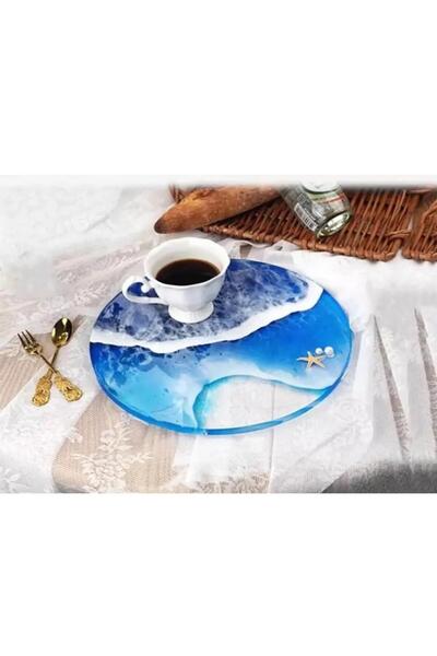 Şenhomee Epoksi Silikon Yuvarlak Tepsi Kalıbı Sunum Tepsi kalıbı 18x18x1cm