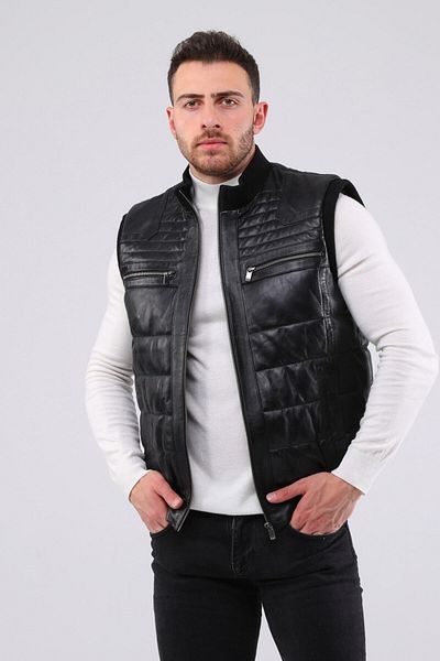 CE-YIL DERİ ÜRÜNLERİ Men's Genuine Leather Vest