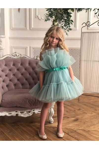 Asel Kids فستان توتو أخضر للفتيات