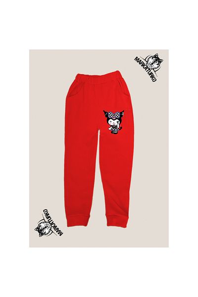 MarkaTurko Kuromi Printed Unisex Special Design Βαμβακερή Κόκκινη Παιδική φόρμα 17-001k