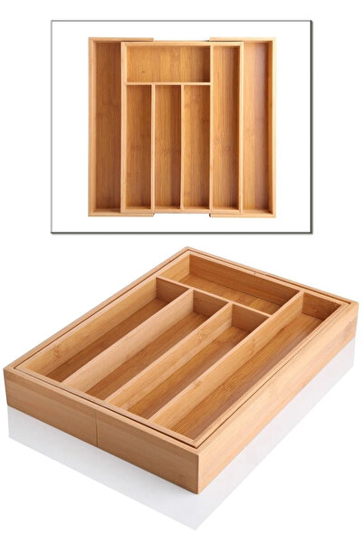 SKY TOPTAN حامل ملاعق من الخيزران قابل للسحب 35x25 Bls-ksk3525