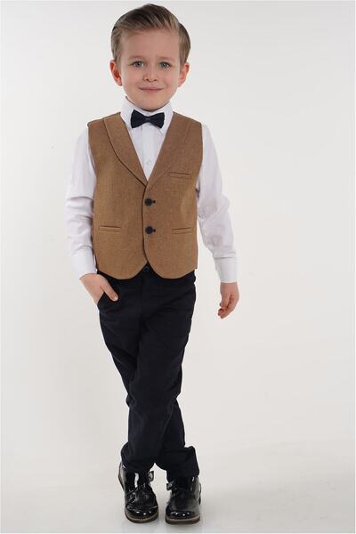 Merdia Kids Boy's Suit 2 Buttoned Tuxedo with Vest and Bow Tie