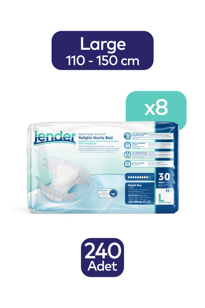 JENDER Emici Bel Bantlı Yetişkin Hasta Bezi Large 240 Adet