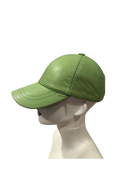 BY SCK Unisex Pistachio Green Genuine Real Leather Hat Beanie - Winter Cap - New Season