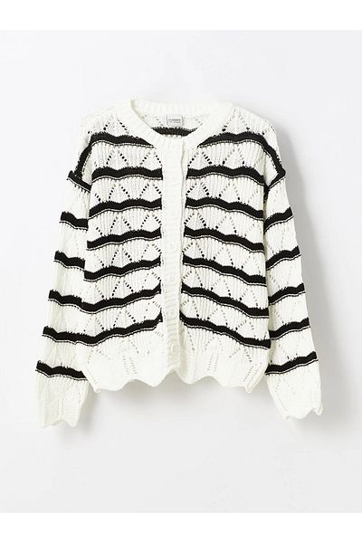 LC Waikiki LCW Kids Crew Neck Long Sleeve Girl's Knitwear Cardigan