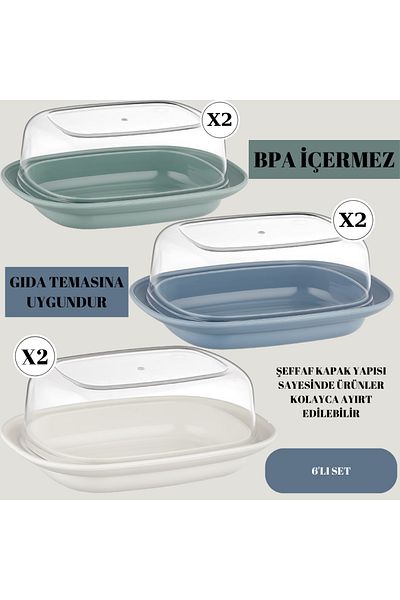 PONÇİK BEBEK 6 Piece Breakfast Set with Lid, Colorful Breakfast Set with Lid
