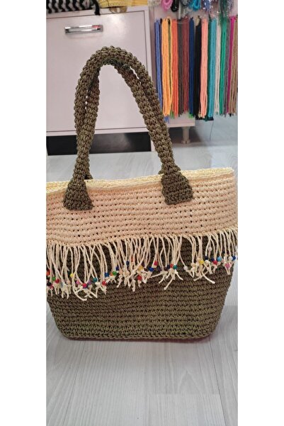 Kevser nur tuhafiye حقيبة حبل ورقية محبوكة يدويًا