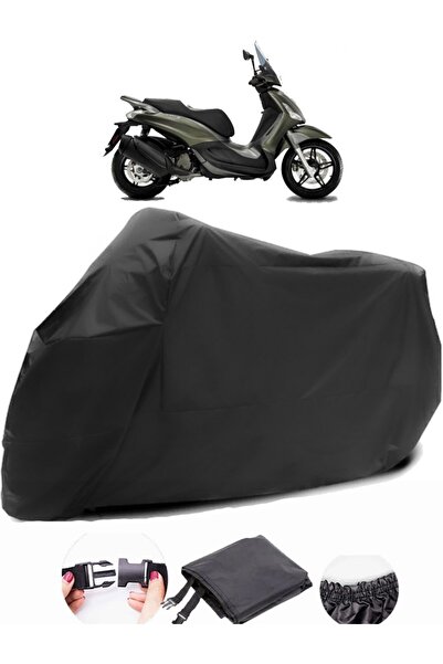 AutoZEL بياجيو بيفرلي 300 تورير، أي قماش مشمع أسود مقاوم للماء للدراجات النارية