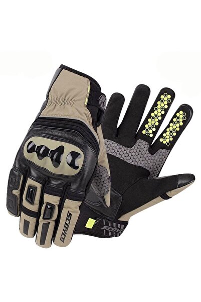 MOTOANL Motosiklet Eldiveni Deri Ve Cordura Reflektörlü Su Geçirmez Özel İç M...