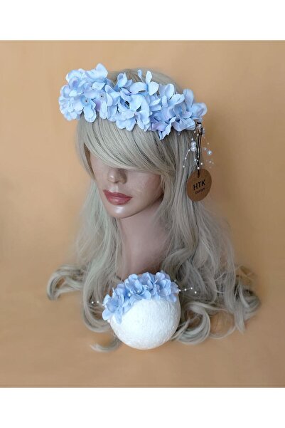 htk butik Çiçekli Taç, Anne Bebek Lohusa Tacı, Bebek Tacı, Bebek Saç Bandı, L...