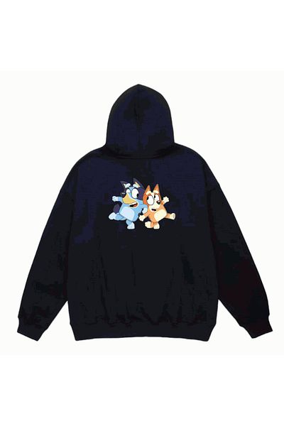 MarkaTurko Унисекс суитшърт с качулка и щампа Bluey And Bingo, 16-32 г.