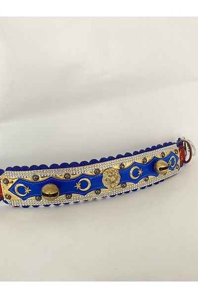 Sürmeli Tasma 1. ClaSS Durable Lion Head Kangal Dog Collar with 2 BellS
