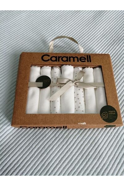 Caramell 5087 Organic 7 Pack Baby Mouth Wipes - Ecru