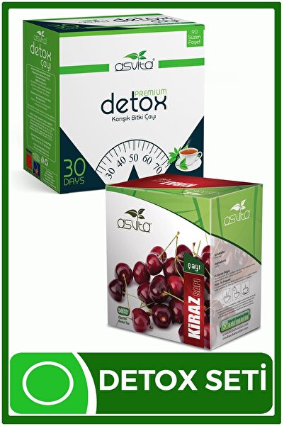 ASVİTA Asvita Muhteşem Set Detox Çayı Kiraz Sapı Çayı 90 50 Süzen Poşet