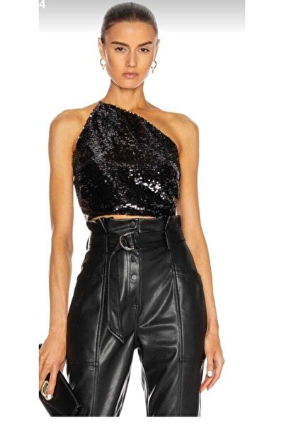 Nsb Tasarım Bluză de damă neagră cu o singură mânecă