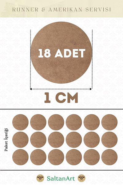 SaltanArt 1 εκ. Διάμετρος 18 τμχ Φόρτες American Service Runner MDF Drolit Magnet Six Ξύλο 3 χιλιοστά (2,7 χιλιοστά) Πάχος