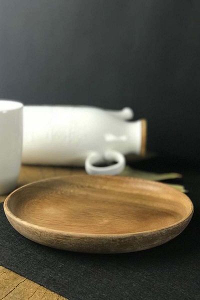 SepetçiBaba Acacia Round Plate - 30 Cm