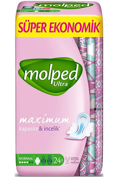 Molped 24 Pack Ultra Hygienic Pads Anatomical - Normal and Super Economical