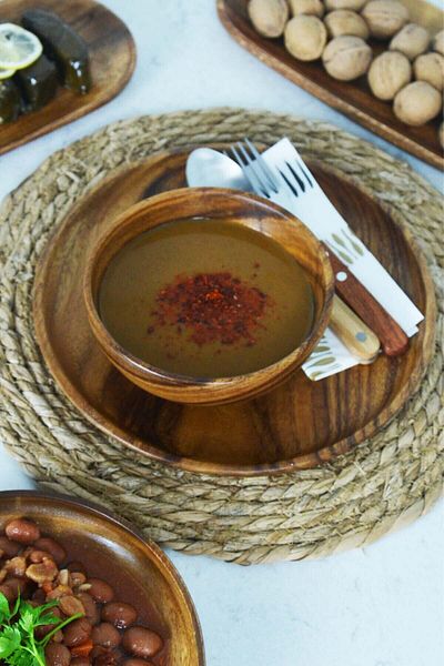 SepetçiBaba Arya - Acacia 12 Piece Soup Presentation Set