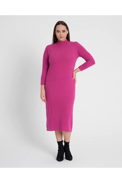 Butik Nilyam Γυναικείο φόρεμα με ζιβάγκο βασικό ροζ 22010