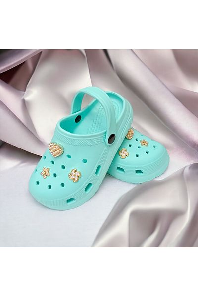 PATİK BEBE Girl's Slippers Anti-Slip Eva Sole Decorated Stylish