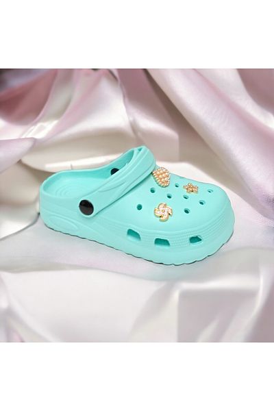 PATİK BEBE Girl's Slippers Anti-Slip Eva Sole Decorated Stylish