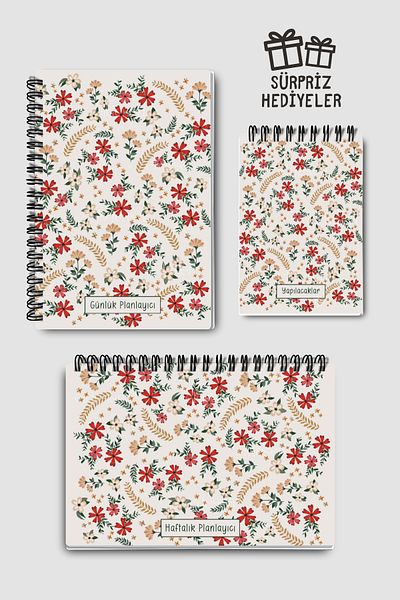 Eldesen Tasarım Planning Set of 3, Daily Planner, Weekly Planner, To-Do List, Academic Agenda