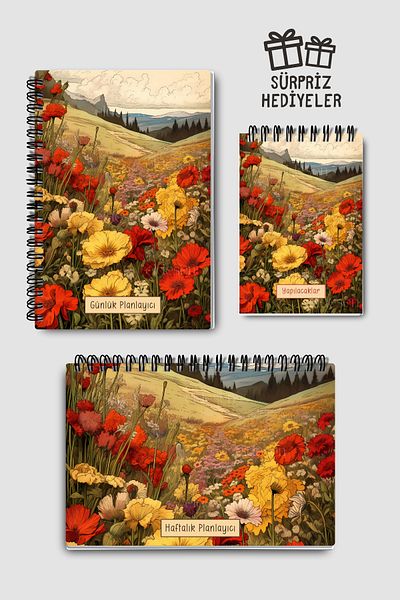 Eldesen Tasarım Planning Set of 3, Daily Planner, Weekly Planner, To-Do List, Academic Agenda