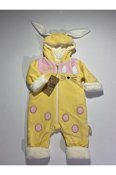 Nehad Bebe Tavşan Kulaklı Welsoftlu Kız Bebek Kışlık Tulum