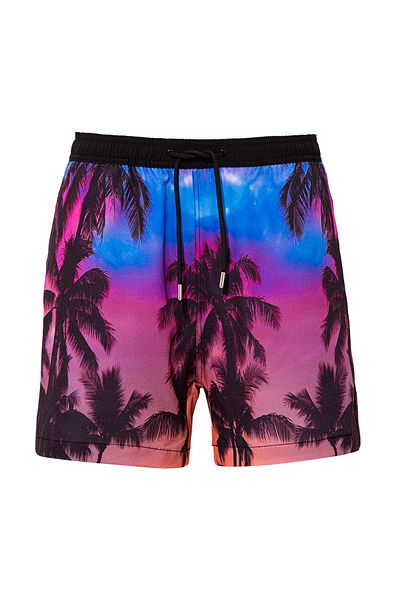 Mavi Palm Tree Printed Purple Swimsuit Shorts 0910252-81583