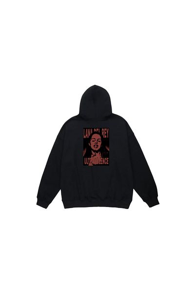 MarkaTurko Черен суитшърт с качулка Lana Del Rey Ultraviolence Custom Design 249