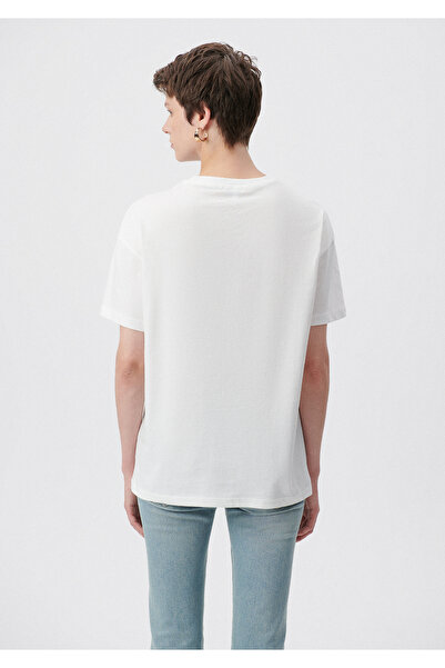 Mavi Le Marais εμπριμέ λευκό μπλουζάκι Loose Fit 1611995-80194