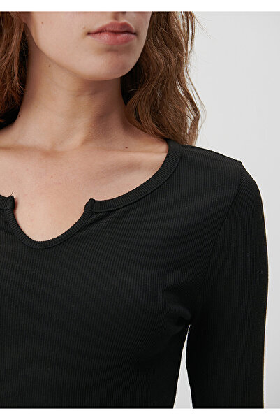 Mavi Long Sleeve Black Basic T-Shirt Crop / Short Cut 1612037-900