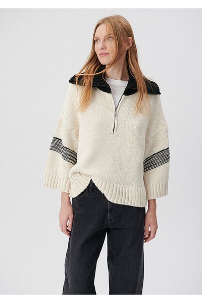 Mavi Beige Sweater Loose Fit / Loose Comfortable Cut 1710362-85885