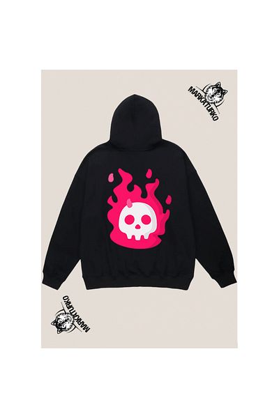 MarkaTurko DEATH custom design back printed Black Hooded unisex Sweatshirt 505-48