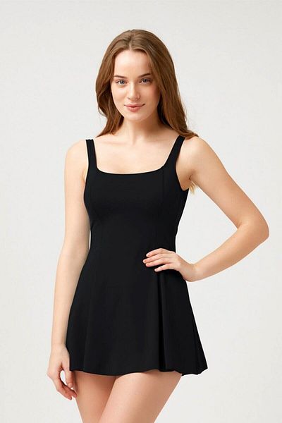 MEBA Μαύρο μαγιό Slip Dress Plus Size