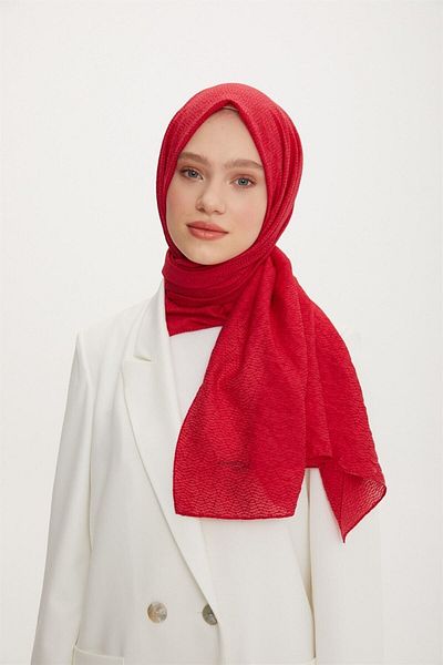 Armine Star Shawl 3 Textured - Ats3str-569 - Red