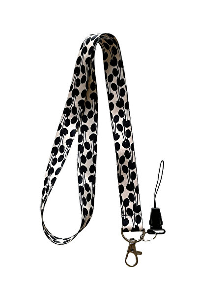 StormiStoretr Siyah Lale Boyun ipi Telefon Askısı Lanyard