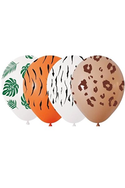 parti sürprizi بالون لاتكس متعدد الألوان بطابع سفاري 10 قطع