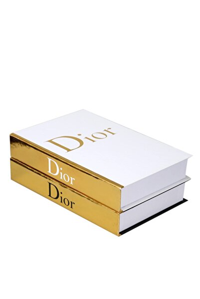 irayhomedecor 2'li Dior Beyaz ve Siyah Dekoratif Kitap Kutu